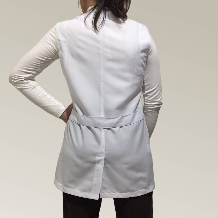 Jaleco Feminino Branco Cavado Microtel - Imagem 3