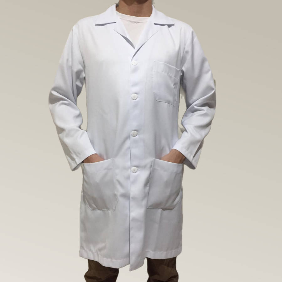 Jaleco Masculino Branco Gabardine