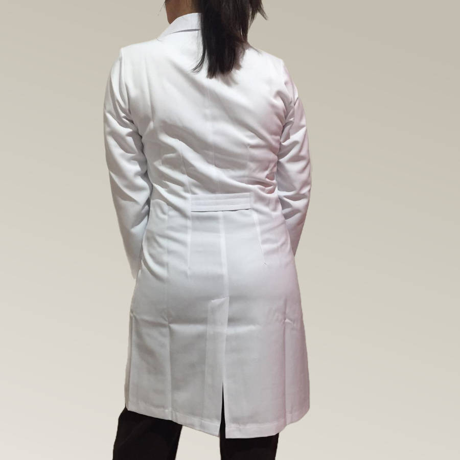 Jaleco Feminino Branco Acinturado 3 Tirinhas Microfibra Pesada - Imagem 3