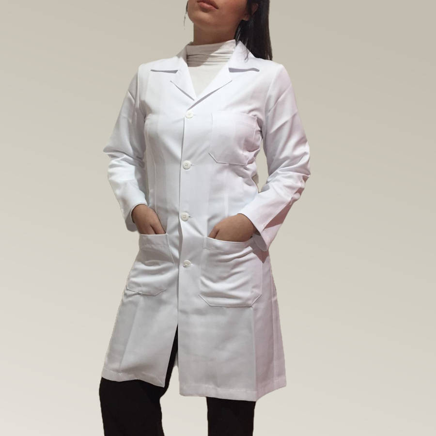 Jaleco Feminino Branco Acinturado 3 Tirinhas Microfibra Pesada - Imagem 2