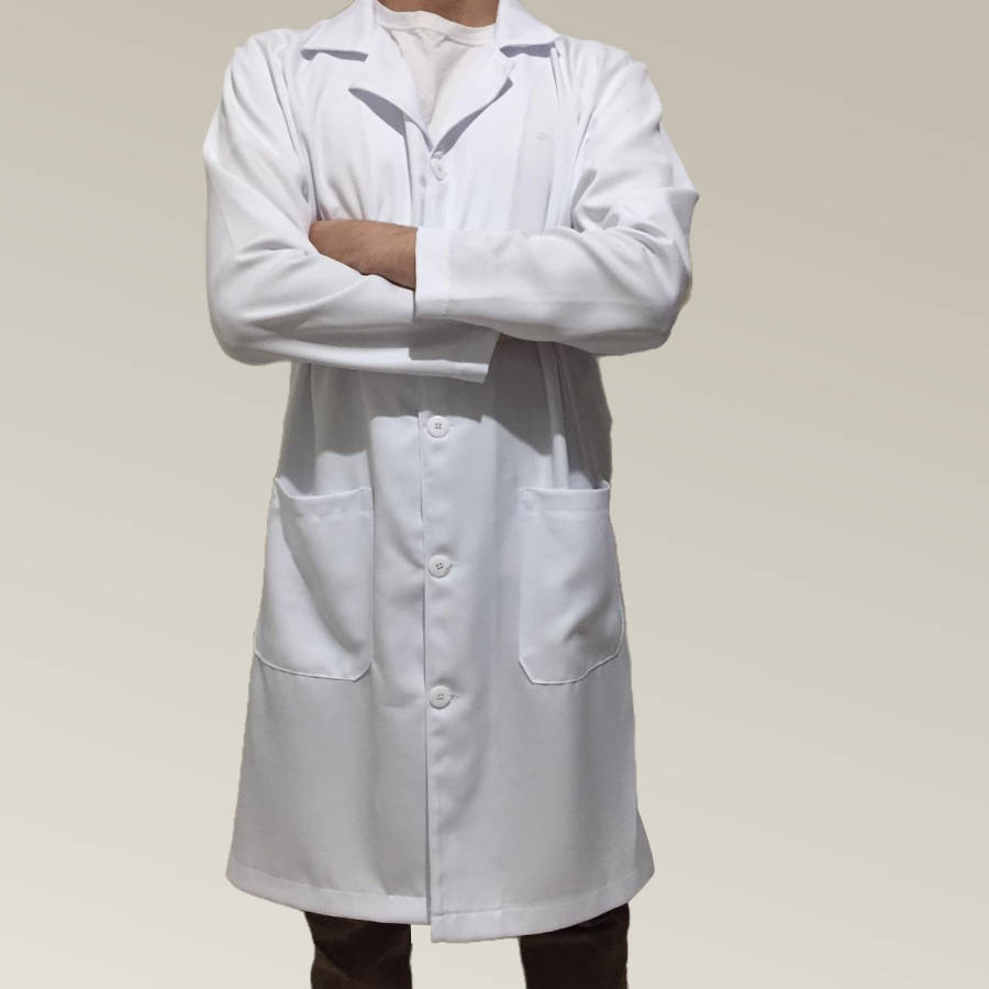 Jaleco Masculino Branco Gabardine Microfibra