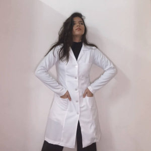Jaleco Feminino Branco Acinturado Gabardine Premium Bi Stretch